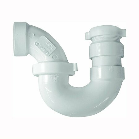 GENOVA PRODUCTS CANPLAS 193221A P-Trap, 1-1/4 x 1-1/2 in, Hub x Slip, PVC, White PVC 00711X 0600HA